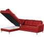 Canapé d'angle convertible en cuir italien de luxe 5 places NORIA avec coffre, rouge foncé, angle gauche Canapé d'angle convertible en cuir italien de luxe 5 places NORIA avec coffre, rouge foncé, angle gauche