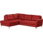 Canapé d'angle convertible en cuir italien de luxe 5 places NORIA avec coffre, rouge foncé, angle gauche Canapé d'angle convertible en cuir italien de luxe 5 places NORIA avec coffre, rouge foncé, angle gauche