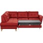 Canapé d'angle convertible en cuir italien de luxe 5 places NORIA avec coffre, rouge foncé, angle gauche Canapé d'angle convertible en cuir italien de luxe 5 places NORIA avec coffre, rouge foncé, angle gauche