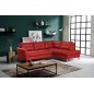 Canapé d'angle convertible en cuir italien de luxe 5 places NORIA avec coffre, rouge foncé, angle droit Canapé d'angle convertible en cuir italien de luxe 5 places NORIA avec coffre, rouge foncé, angle droit