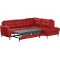 Canapé d'angle convertible en cuir italien de luxe 5 places NORIA avec coffre, rouge foncé, angle droit Canapé d'angle convertible en cuir italien de luxe 5 places NORIA avec coffre, rouge foncé, angle droit