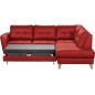 Canapé d'angle convertible en cuir italien de luxe 5 places NORIA avec coffre, rouge foncé, angle droit Canapé d'angle convertible en cuir italien de luxe 5 places NORIA avec coffre, rouge foncé, angle droit
