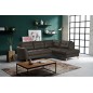 Canapé d'angle convertible en cuir italien de luxe 5 places NORIA avec coffre, chocolat, angle droit Canapé d'angle convertible en cuir italien de luxe 5 places NORIA avec coffre, chocolat, angle droit