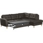 Canapé d'angle convertible en cuir italien de luxe 5 places NORIA avec coffre, chocolat, angle droit Canapé d'angle convertible en cuir italien de luxe 5 places NORIA avec coffre, chocolat, angle droit