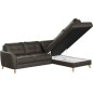 Canapé d'angle convertible en cuir italien de luxe 5 places NORIA avec coffre, chocolat, angle droit Canapé d'angle convertible en cuir italien de luxe 5 places NORIA avec coffre, chocolat, angle droit