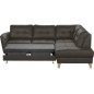 Canapé d'angle convertible en cuir italien de luxe 5 places NORIA avec coffre, chocolat, angle droit Canapé d'angle convertible en cuir italien de luxe 5 places NORIA avec coffre, chocolat, angle droit