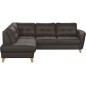 Canapé d'angle convertible en cuir italien de luxe 5 places NORIA avec coffre, chocolat, angle gauche Canapé d'angle convertible en cuir italien de luxe 5 places NORIA avec coffre, chocolat, angle gauche