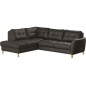 Canapé d'angle convertible en cuir italien de luxe 5 places NORIA avec coffre, chocolat, angle gauche Canapé d'angle convertible en cuir italien de luxe 5 places NORIA avec coffre, chocolat, angle gauche