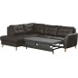Canapé d'angle convertible en cuir italien de luxe 5 places NORIA avec coffre, chocolat, angle gauche Canapé d'angle convertible en cuir italien de luxe 5 places NORIA avec coffre, chocolat, angle gauche