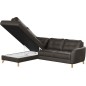 Canapé d'angle convertible en cuir italien de luxe 5 places NORIA avec coffre, chocolat, angle gauche Canapé d'angle convertible en cuir italien de luxe 5 places NORIA avec coffre, chocolat, angle gauche