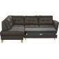 Canapé d'angle convertible en cuir italien de luxe 5 places NORIA avec coffre, chocolat, angle gauche Canapé d'angle convertible en cuir italien de luxe 5 places NORIA avec coffre, chocolat, angle gauche