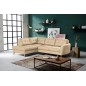 Canapé d'angle convertible en cuir italien de luxe 5 places NORIA avec coffre, beige, angle gauche Canapé d'angle convertible en cuir italien de luxe 5 places NORIA avec coffre, beige, angle gauche