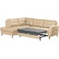 Canapé d'angle convertible en cuir italien de luxe 5 places NORIA avec coffre, beige, angle gauche Canapé d'angle convertible en cuir italien de luxe 5 places NORIA avec coffre, beige, angle gauche