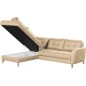 Canapé d'angle convertible en cuir italien de luxe 5 places NORIA avec coffre, beige, angle gauche Canapé d'angle convertible en cuir italien de luxe 5 places NORIA avec coffre, beige, angle gauche