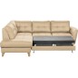 Canapé d'angle convertible en cuir italien de luxe 5 places NORIA avec coffre, beige, angle gauche Canapé d'angle convertible en cuir italien de luxe 5 places NORIA avec coffre, beige, angle gauche