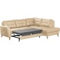 Canapé d'angle convertible en cuir italien de luxe 5 places NORIA avec coffre, beige, angle droit Canapé d'angle convertible en cuir italien de luxe 5 places NORIA avec coffre, beige, angle droit