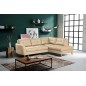 Canapé d'angle convertible en cuir italien de luxe 5 places NORIA avec coffre, beige, angle droit Canapé d'angle convertible en cuir italien de luxe 5 places NORIA avec coffre, beige, angle droit