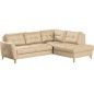Canapé d'angle convertible en cuir italien de luxe 5 places NORIA avec coffre, beige, angle droit Canapé d'angle convertible en cuir italien de luxe 5 places NORIA avec coffre, beige, angle droit