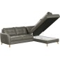 Canapé d'angle convertible en cuir italien de luxe 5 places NORIA avec coffre, taupe, angle droit Canapé d'angle convertible en cuir italien de luxe 5 places NORIA avec coffre, taupe, angle droit