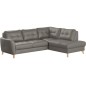 Canapé d'angle convertible en cuir italien de luxe 5 places NORIA avec coffre, taupe, angle droit Canapé d'angle convertible en cuir italien de luxe 5 places NORIA avec coffre, taupe, angle droit