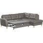 Canapé d'angle convertible en cuir italien de luxe 5 places NORIA avec coffre, taupe, angle droit Canapé d'angle convertible en cuir italien de luxe 5 places NORIA avec coffre, taupe, angle droit