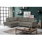 Canapé d'angle convertible en cuir italien de luxe 5 places NORIA avec coffre, taupe, angle gauche Canapé d'angle convertible en cuir italien de luxe 5 places NORIA avec coffre, taupe, angle gauche