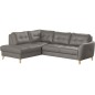 Canapé d'angle convertible en cuir italien de luxe 5 places NORIA avec coffre, taupe, angle gauche Canapé d'angle convertible en cuir italien de luxe 5 places NORIA avec coffre, taupe, angle gauche
