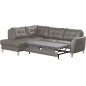 Canapé d'angle convertible en cuir italien de luxe 5 places NORIA avec coffre, taupe, angle gauche Canapé d'angle convertible en cuir italien de luxe 5 places NORIA avec coffre, taupe, angle gauche