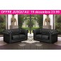 Ensemble composé de 2 canapés 2 places en cuir italien CHESTERFIELD, noir Ensemble composé de 2 canapés 2 places en cuir italien CHESTERFIELD, noir