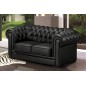 Ensemble composé de 2 canapés 2 places en cuir italien CHESTERFIELD, noir Ensemble composé de 2 canapés 2 places en cuir italien CHESTERFIELD, noir