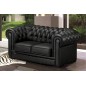 Ensemble composé de 2 canapés 2 places en cuir italien CHESTERFIELD, noir Ensemble composé de 2 canapés 2 places en cuir italien CHESTERFIELD, noir
