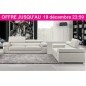 Ensemble composé d'un canapé 3 places et d'un canapé 2 places en cuir luxe italien, ALONSO, blanc