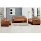 Canapé 3 places en cuir italien BENSON, marron.