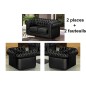 Ensemble 2+1+1, canapé 2 places et 2 fauteuils 1 place, en cuir luxe italien CHESTERFIELD, noir