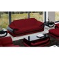 Ensemble canapé 3 places et 2 places et fauteuil en cuir italien vachette CANDIDE, bordeaux et noir, avec TABLE BASSE Ensemble canapé 3 places et 2 places et fauteuil en cuir italien vachette CANDIDE, bordeaux et noir, avec TABLE BASSE