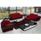 Ensemble canapé 3 places et 2 places et fauteuil en cuir italien vachette CANDIDE, bordeaux et noir, avec TABLE BASSE Ensemble canapé 3 places et 2 places et fauteuil en cuir italien vachette CANDIDE, bordeaux et noir, avec TABLE BASSE