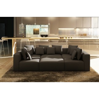 Canapé modulable COMBINO CUIR PRESTIGE LUXE, NOIR