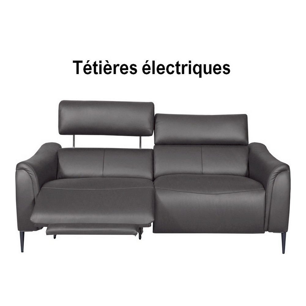 Canapé 2 places avec 2 relax en 100% tout cuir épais de luxe italien avec 2 relax électriques et 2 têtières électriques, MILAN, Canapé 2 places avec 2 relax en 100% tout cuir épais de luxe italien avec 2 relax électriques et 2 têtières électriques, MILAN,