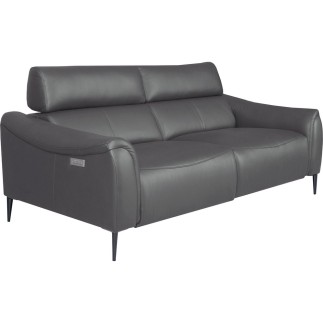 Canapé 2 places avec 2 relax en 100% tout cuir épais de luxe italien avec 2 relax électriques et 2 têtières électriques, MILAN,