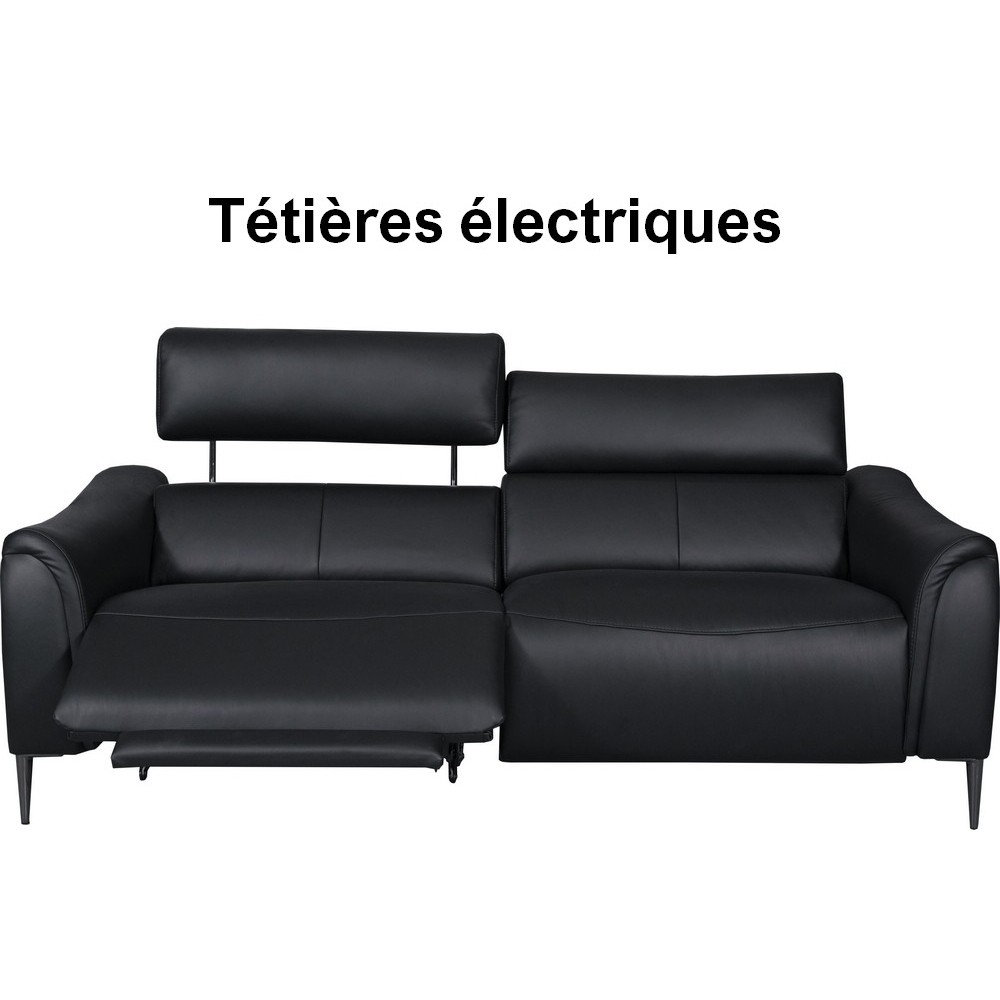 Canapé 2 places avec 2 relax en 100% tout cuir épais de luxe italien avec 2 relax électriques et 2 têtières électriques, MILAN, Canapé 2 places avec 2 relax en 100% tout cuir épais de luxe italien avec 2 relax électriques et 2 têtières électriques, MILAN,