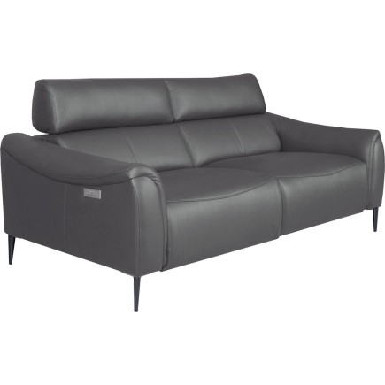 Canapé 3 places avec 2 relax en 100% tout cuir épais de luxe italien avec 2 relax électriques et 2 têtières électriques, MILAN,
