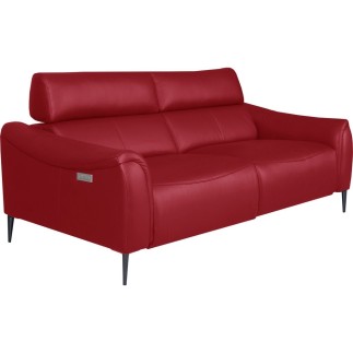Canapé 3 places avec 2 relax en 100% tout cuir épais de luxe italien avec 2 relax électriques et 2 têtières électriques, MILAN,