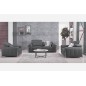 Ensemble Canapé 3 places et 2 places et fauteuil 1 place en cuir italien buffle LUXY, gris foncé Ensemble Canapé 3 places et 2 places et fauteuil 1 place en cuir italien buffle LUXY, gris foncé