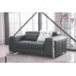 Ensemble Canapé 3 places et 2 places et fauteuil 1 place en cuir italien buffle LUXY, gris foncé Ensemble Canapé 3 places et 2 places et fauteuil 1 place en cuir italien buffle LUXY, gris foncé