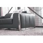 Ensemble Canapé 3 places et 2 places et fauteuil 1 place en cuir italien buffle LUXY, gris foncé Ensemble Canapé 3 places et 2 places et fauteuil 1 place en cuir italien buffle LUXY, gris foncé