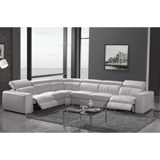 2eme paiement commande: canapé d'angle double relax électrique en cuir de buffle italien de luxe 7/8 places bestrelax, blanc uni
