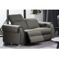 Ensemble avec 4 relax électriques, 2 canapés 2 places en cuir italien buffle TOPRELAX, gris foncé Ensemble avec 4 relax électriques, 2 canapés 2 places en cuir italien buffle TOPRELAX, gris foncé