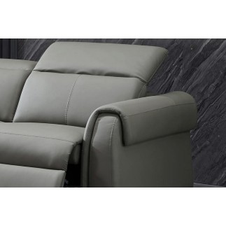 Ensemble avec 4 relax électriques, 2 canapés 2 places en cuir italien buffle TOPRELAX, gris foncé