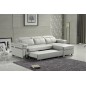 Canapé d'angle convertible en cuir buffle italien 5 places, ALLURE, blanc, angle droit Canapé d'angle convertible en cuir buffle italien 5 places, ALLURE, blanc, angle droit