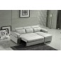 Canapé d'angle convertible en cuir buffle italien 5 places, ALLURE, blanc, angle droit Canapé d'angle convertible en cuir buffle italien 5 places, ALLURE, blanc, angle droit